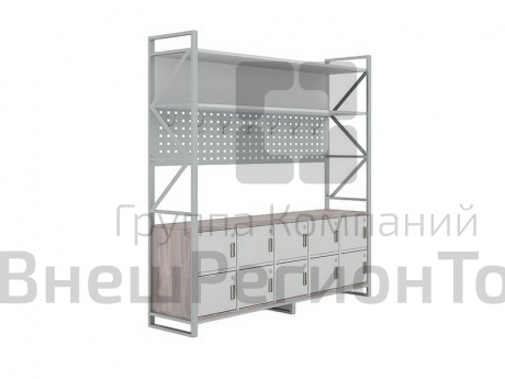 Гардероб односторонний с закрытой тумбой для обуви.