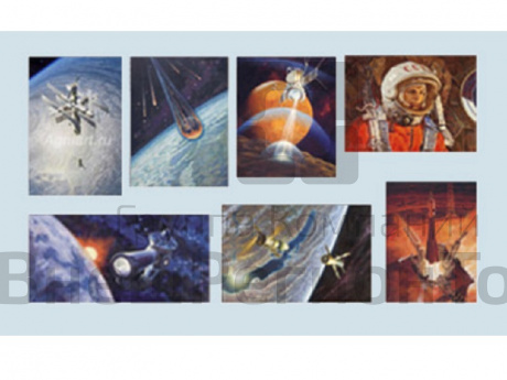 Космос человечеству - 2. Набор художественных репродукций 50х70 см по истории и .