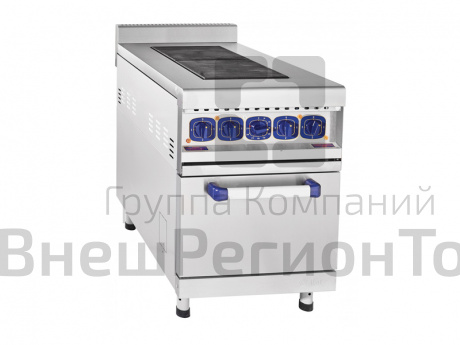 Плита электрическая, нерж.ст., 2 конфорки, духовка, 55x85(89,5)x86 см.