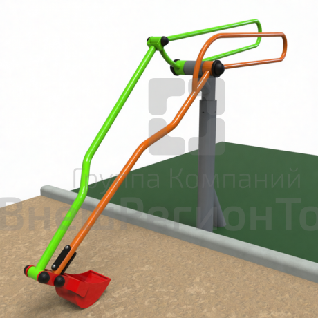 Экскаватор для игр с песком для детей с ограниченными возможностями.