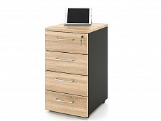 Тумба приставная 4 ящика с центральным замком 