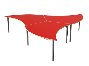 Стол ученический одноместный «Лучик», красная столешница