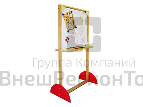 Магнитно-маркерно-меловая доска напольная 1400х700 мм.