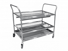 Тележка для сушки на 140 тарелок, нерж.ст., 4 кассеты, 1115x621x950 мм