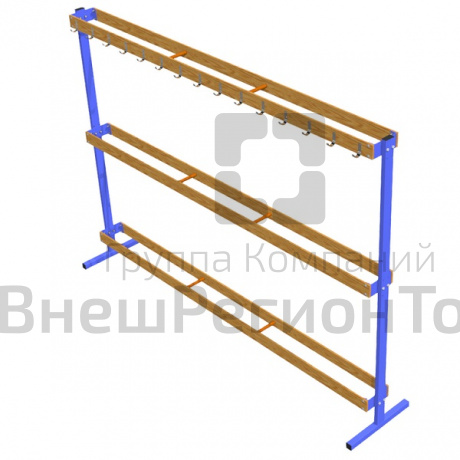 Стеллаж для лыж на 30 пар, двусторонний.