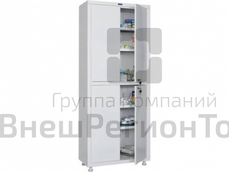 Шкаф медицинский металлический ПРАКТИК MD 2 1670/SS двустворчатый.