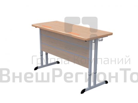 Стол ученический двухместный на плоскоовальной трубе.