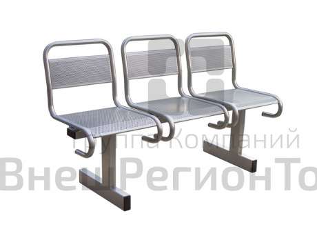 Секция стульев 3-х местная (сиденье и спинка металлические).
