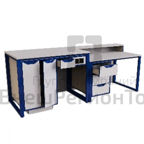 Стол демонстрационный для кабинета химии/биологии с розетками без сантехники, ЛДСП 16мм.