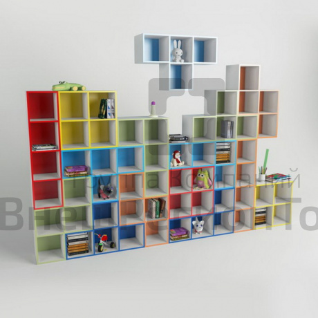 Стеллаж "Тетрис", прямой - вид 1.