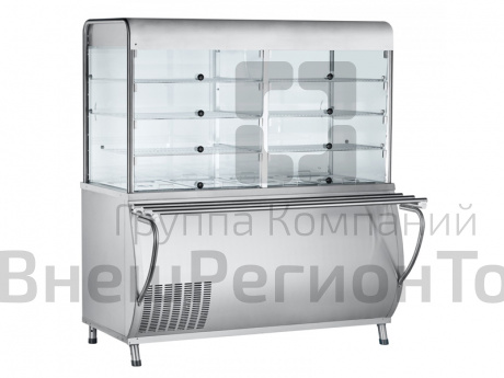 Прилавок холодильный закрытый Патша, 3 полки, нейтр.шкаф, L1500 мм.