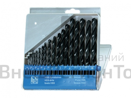 Набор сверл по металлу, 19 шт. (1-10 мм; HSS) SPARTA 723705.