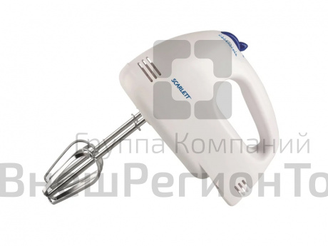 Миксер SCARLETT SC-HM40S03, ручной, белый и синий.