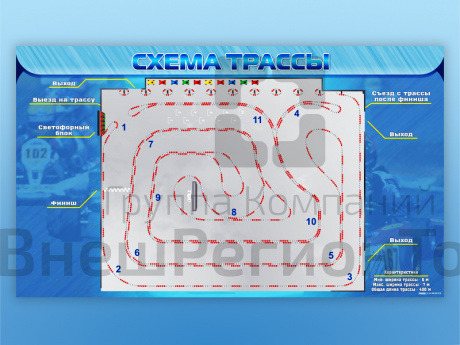 Магнитно-маркерная доска по ПДД Схема трассы.