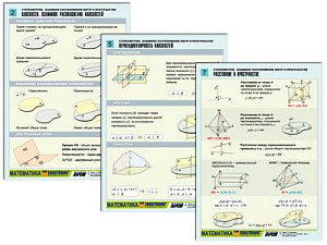 Таблицы по стереометрии в формате A4, набор 8