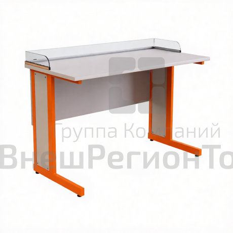Стол ученический прямоугольная труба (зашивка и экран из ДСП) борт Оргстекло.