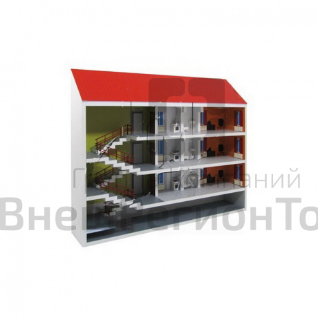 Макет жилого здания с узлами жизнеобеспечения.