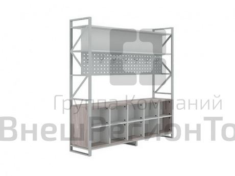 Гардероб 2-сторонний с открытой тумбой для обуви.