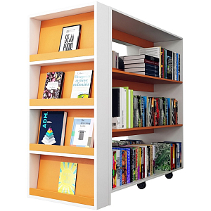 Приставка стеллажа, 628х172х1344 мм (оранжевый/белый)