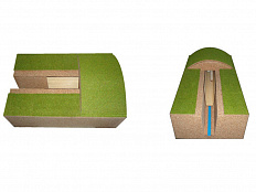 Макет простейшего укрытия неразборный 1:30