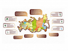 Комплект стендов для кабинета географии "Карта России с табличками"
