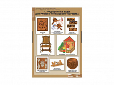 Комплект таблиц "Декоративно-прикладное творчество. Резьба по дереву, выпиливание выжигание"