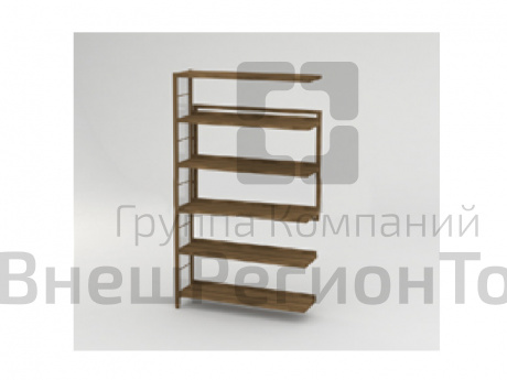 Стеллаж 1-сторонний НЕО 5 полок 900х280x1770 пристраиваемый с рамой жесткости.