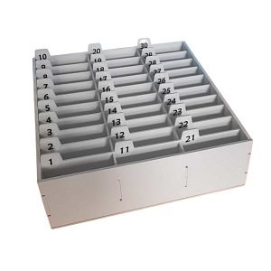 Ячейки для 30 телефонов с номерами