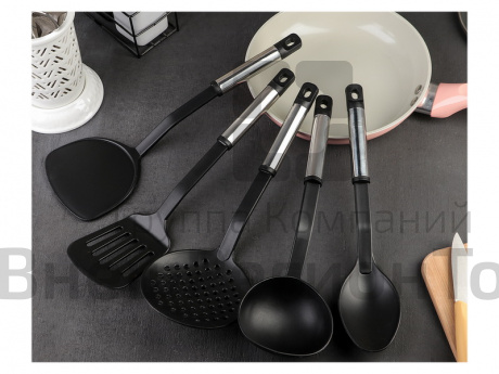 Набор кухонных принадлежностей Доляна "Антрацитовый блеск", 5 предметов.