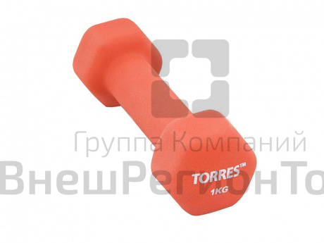 Гантель 1 кг красная.