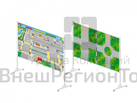 Двухсторонняя магнитно-маркерная доска "Азбука дорожного движения" (на разборной стойке).