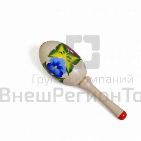 Погремушка малая с городецкой росписью.