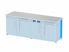 Стол демонстрационный с электрикой и тумбами, 240х75х90