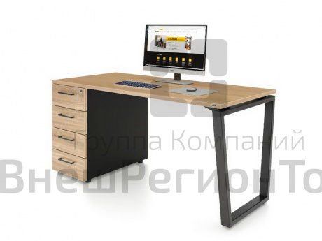 Стол письменный Ирис Т4 с тумбой 4 ящика (Тип 1) без аксессуаров.