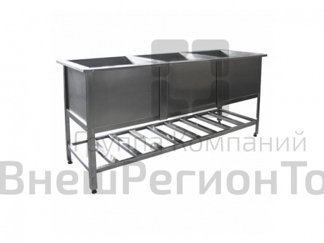 Ванна моечная, серия СТАНДАРТ, трехсекционная.