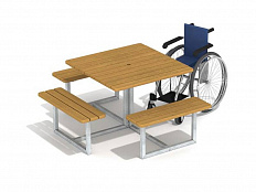 Игровой стол для детской площадки с местом для инвалидной коляски