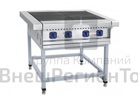 Плита электрическая на подставке, нерж.ст., 4 конфорки, 1050 x 850 x 860 мм.