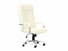 Кресло ORION COMFORT (экокожа, хром.каркас, механизм качания), цвет белый