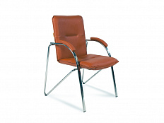 Кресло CHAIRMAN (экокожа, хром.каркас), цвет коричневый