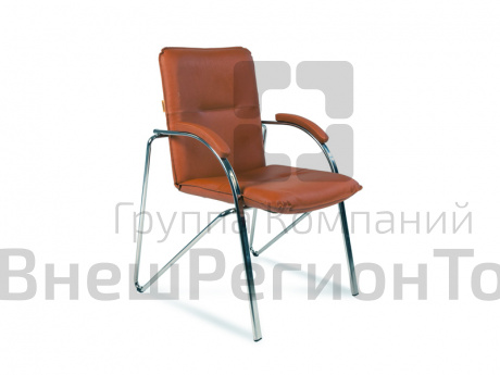 Кресло CHAIRMAN (экокожа, хром.каркас), цвет коричневый.