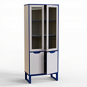 Шкаф со стеклом с низким закрытым фасадом