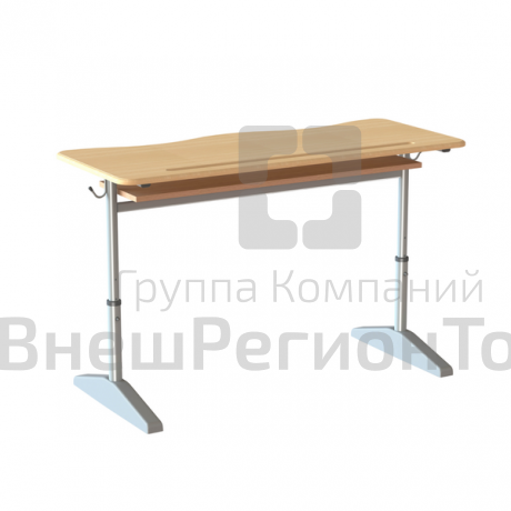 Парта двухместная с полкой.
