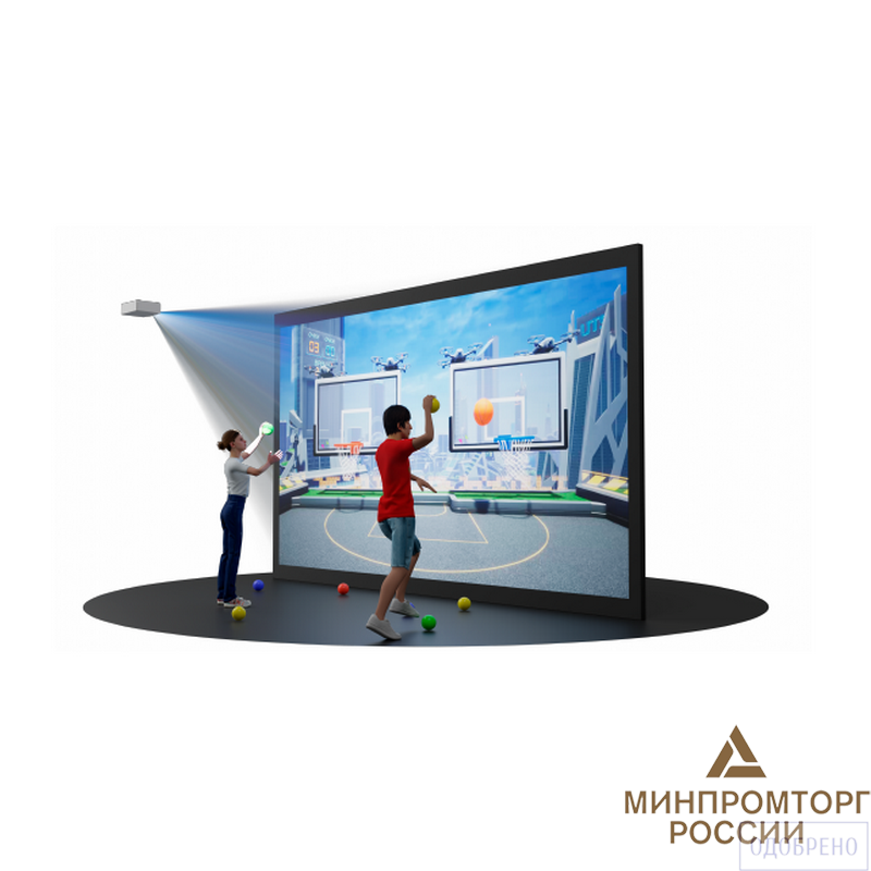 Интерактивная стена для игр и обучения "Попадалкин"