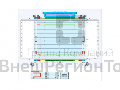 Комплект разметки поля соревновательный 20х30 м (с крепежом).