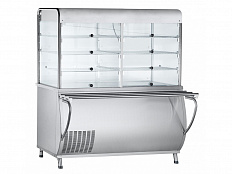 Прилавок холодильный закрытый Патша, 3 полки, 2 камеры с дверками, L1500 мм