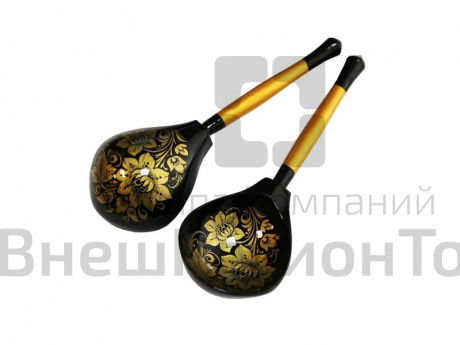 Музыкальные ложки "Царские", пара, цвет-черный.