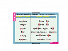 Комплект таблиц "Правописание гласных в корне слова"
