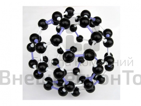 Модель кристаллической решетки фуллерена (60 атомов).