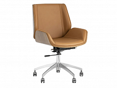 Кресло офисное TopChairs Crown NEW, коричневое