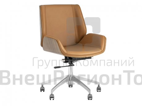 Кресло офисное TopChairs Crown NEW, коричневое.